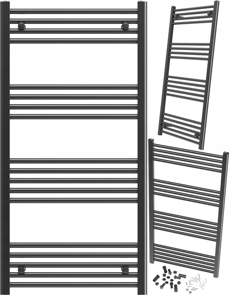 Fürdőszobai Radiátor Fekete Létra 60x120 cm 180° Radiátor Breno