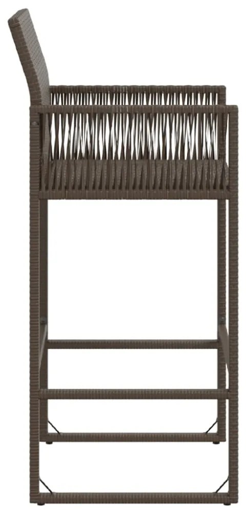 2 db barna polyrattan kerti bárszék