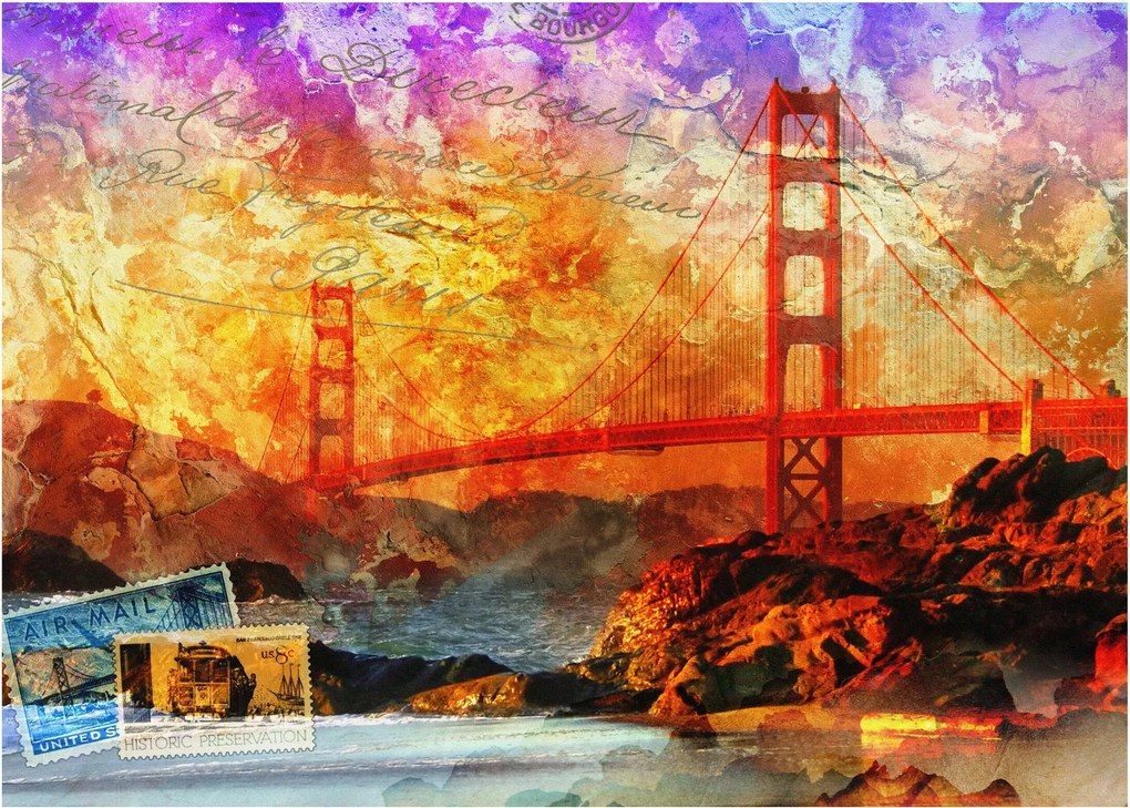 Kép - Golden Gate, San Francisco, Kalifornia (70x50 cm)