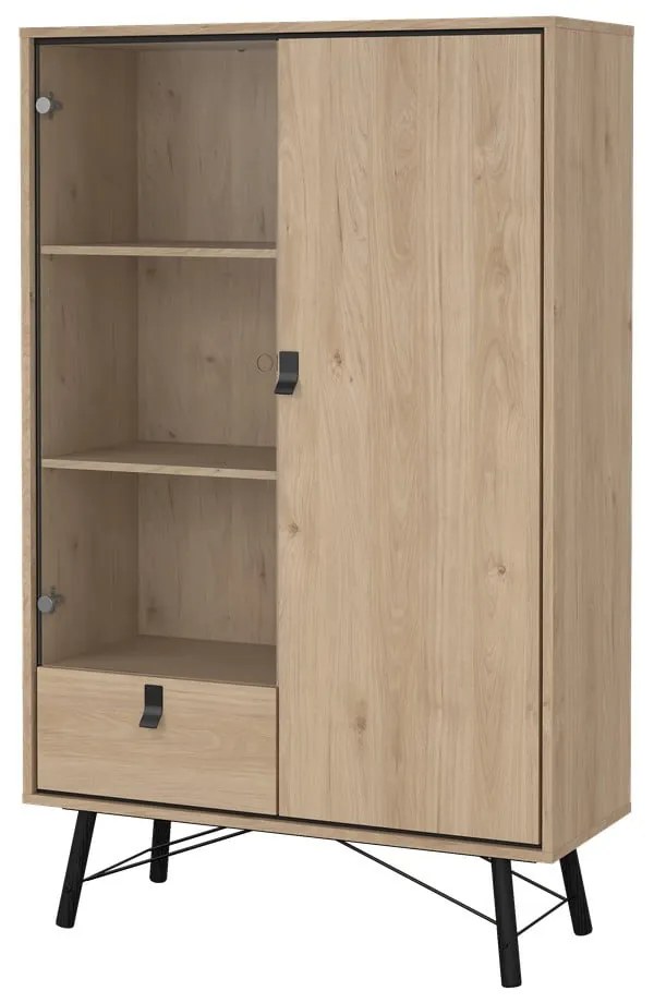 Natúr színű tálalószekrény tölgyfa dekorral 102x162x40 cm Ry – Tvilum