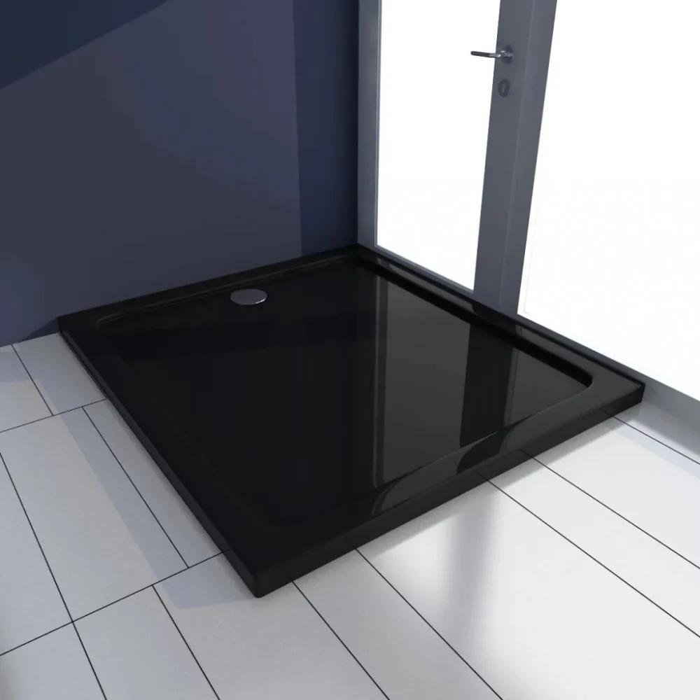 Szögletes abs zuhany alaptálcával 80 x 90 cm fekete