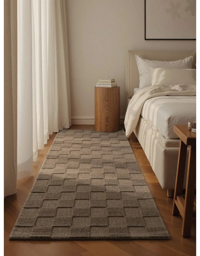 Barna kézi szövésű gyapjú futószőnyeg 80x200 cm Scala – Villeroy&amp;Boch