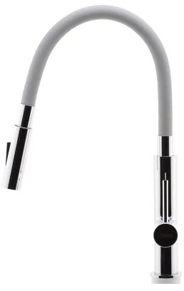 FERRO - Mosogató csap rugalmas karral fényezett króm/szürke