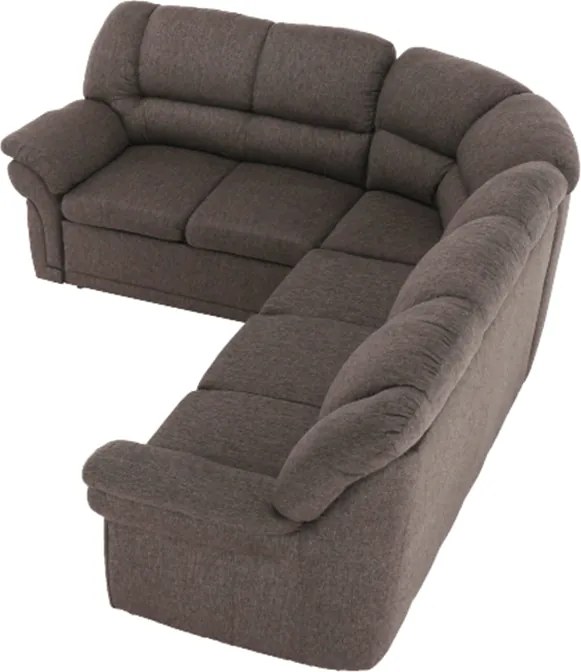 Sarokülőgarnitúra ágyfunkcióval és ágyneműtartóval, bal oldali kivitel, barna, AMELIA