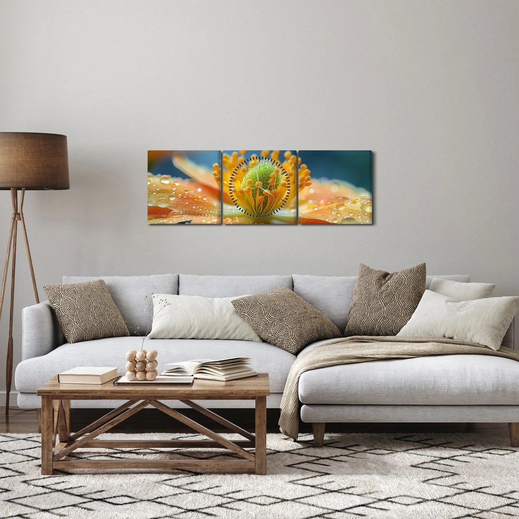 Kép - Részlet a virágból (órával) (90x30 cm)