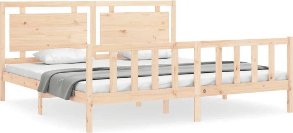 vidaXL tömör fenyőfa ágy matrac nélkül 200 x 200 cm