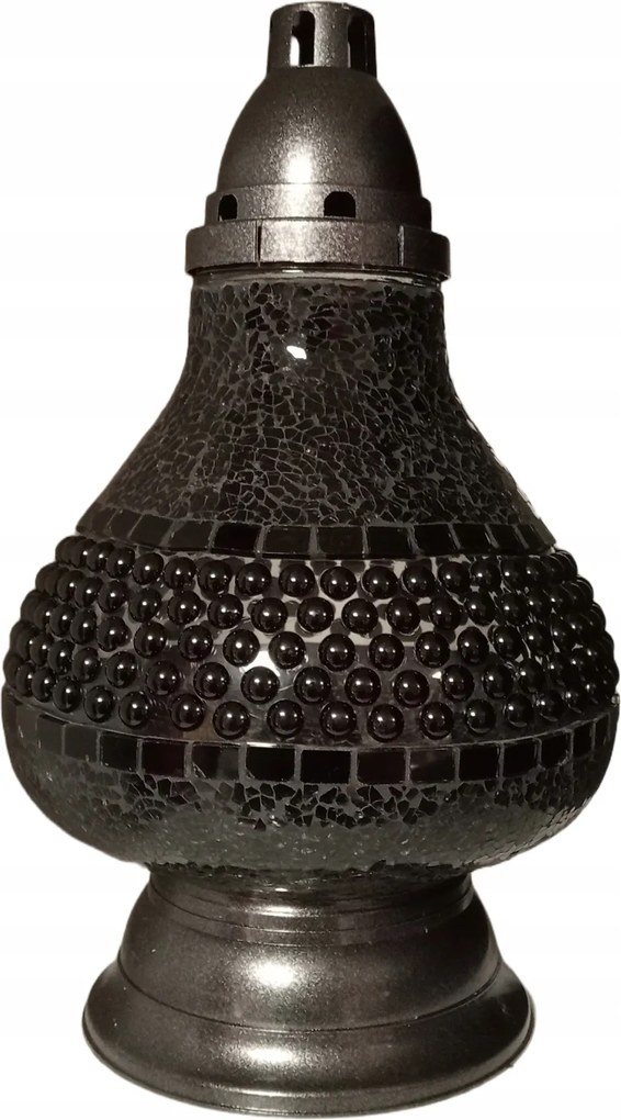 Gyertyatartó Lámpás Ólomüveg Karafa Fekete Korall Nagy Súlyos