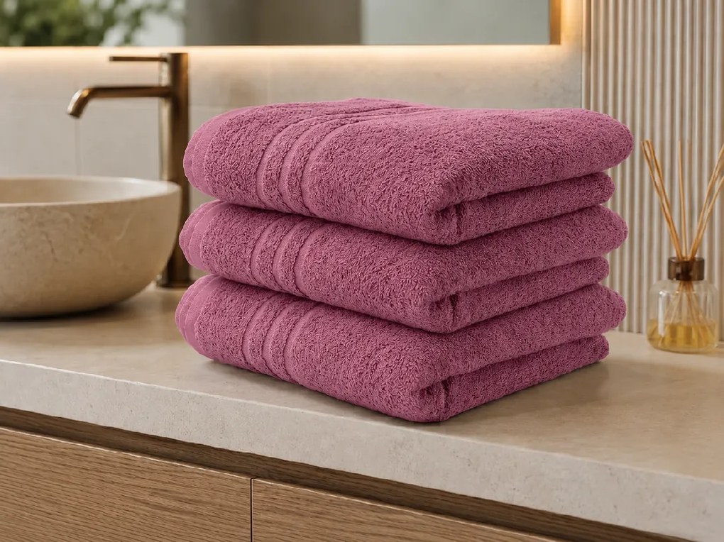 Fürdőlepedő CLASSIC COLOR 70 x 140 cm antik rózsaszín, 100% pamut