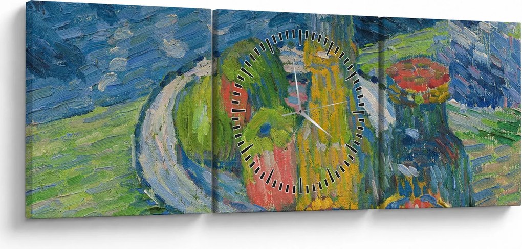 Kép - Alexej von Jawlensky, Still Life with Bottles and Fruit, reprodukciók (órával) (90x30 cm)