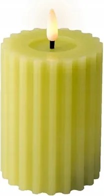 LED-es dekoratív gyertya viaszolt dekoratív zöld 12 cm