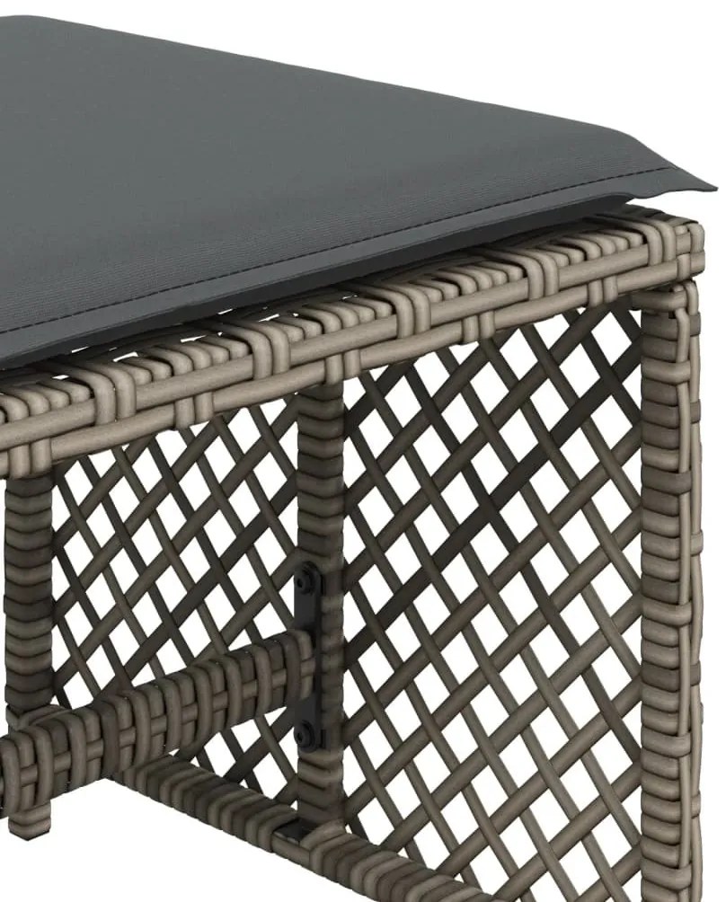4 db szürke polyrattan kerti szék párnával 41 x 41 x 36 cm
