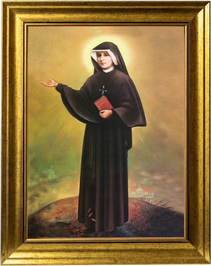 Szent Kovács Fausztina Vallásos Kép Arany Díszített Keretben 30X40