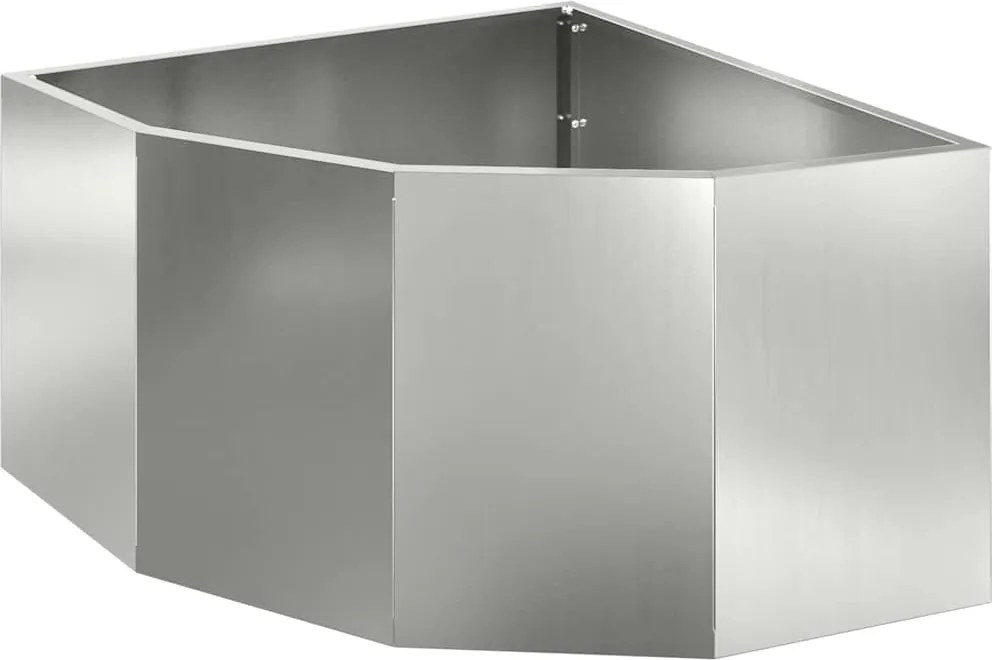 vidaXL Sarok Virágtartó Ezüst 60 x 60 x 35 cm Horganyzott acél