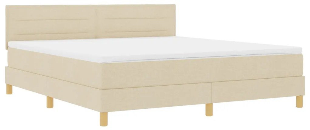 Box Spring Ágy Matrac Alap Krém 180x200 cm Szövet