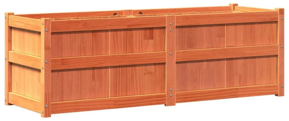 viaszbarna tömör fenyőfa kerti virágláda 150 x 50 x 50 cm