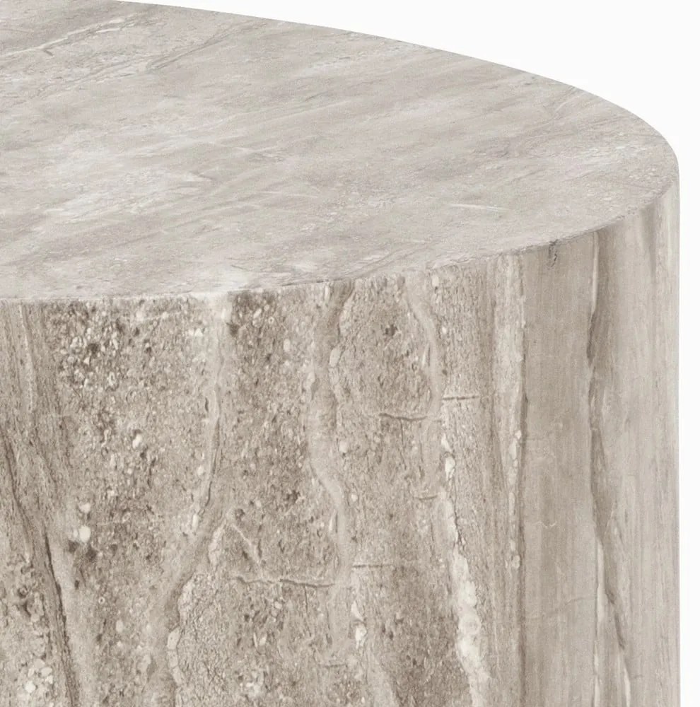 Szürke kerek dohányzóasztal szett kő dekorral, 2 db-os ø 58 cm Dice – Actona
