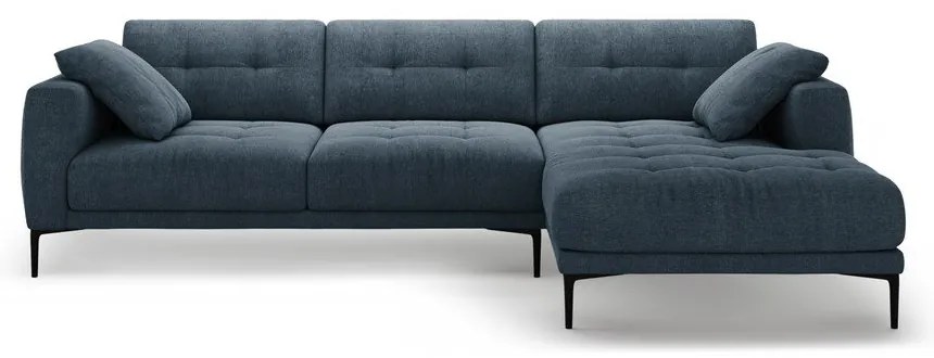 Sötétkék sarokkanapé (jobb oldali-heverő résszel) Bemy – Micadoni