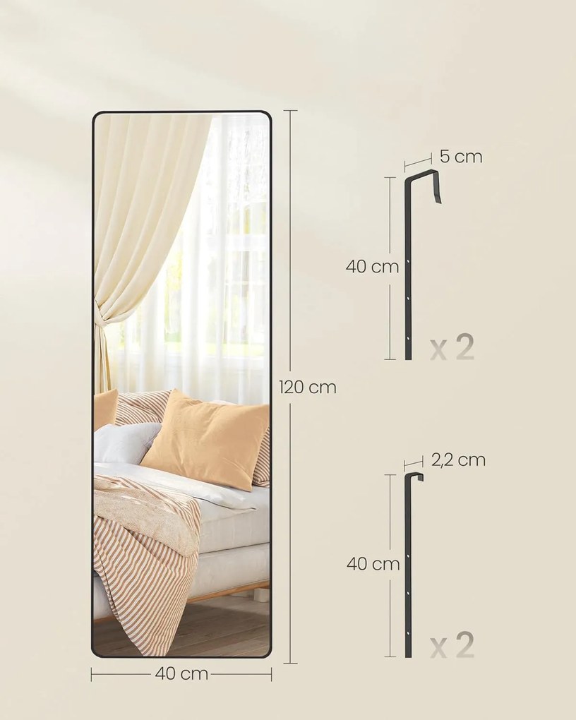 SONGMICS teljes alakos tükör, 120 x 40 cm