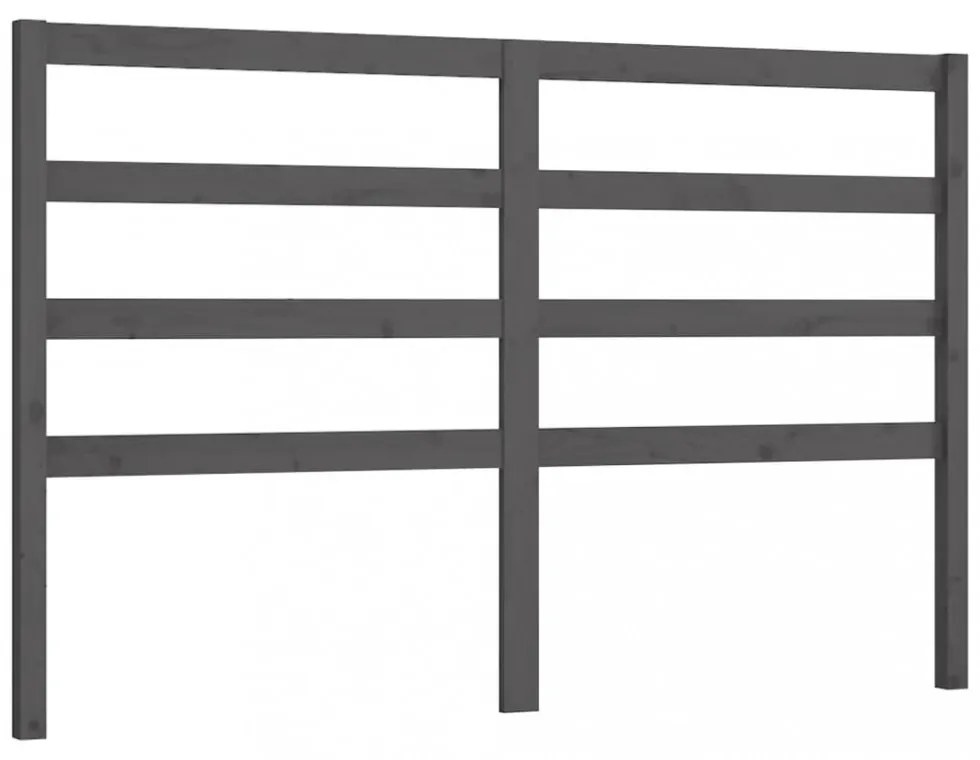 szürke tömör fenyőfa ágyfejtámla 166 x 4 x 100 cm