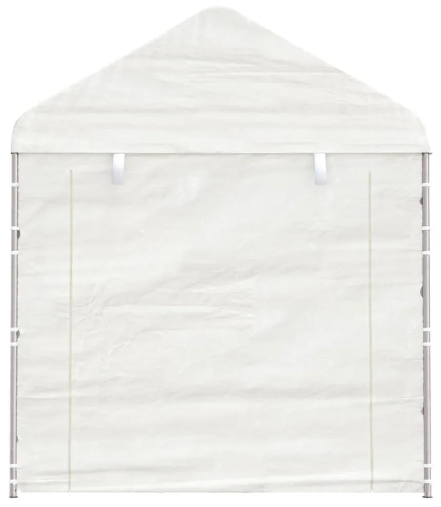 fehér polietilén pavilon tetővel 8,92 x 2,28 x 2,69 m