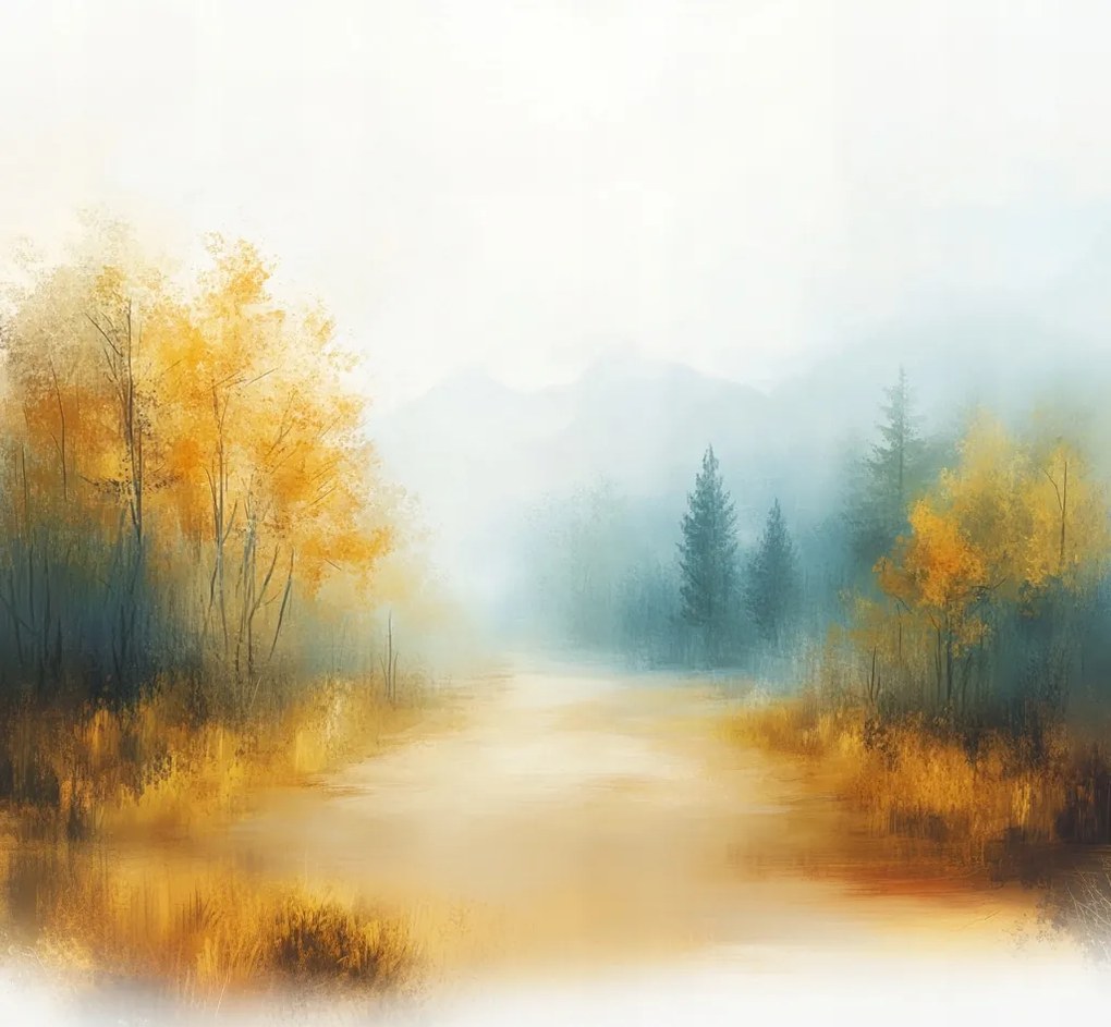 Vászonkép Canvas Tájkép Ősz Út Ösvény 80x80