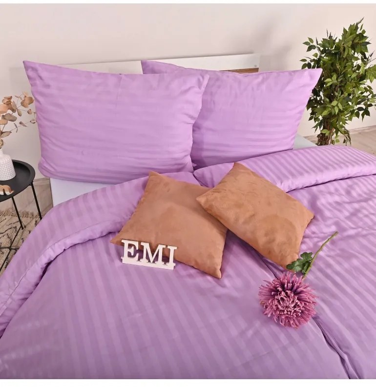 EMI lila damaszt ágyneműhuzat, A standard egyszemélyes ágy szett tartalma: 1x 140x200 + 1x 70x90