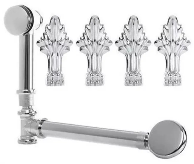 Antica szabadon álló kád fehér lábakkal és leeresztővel