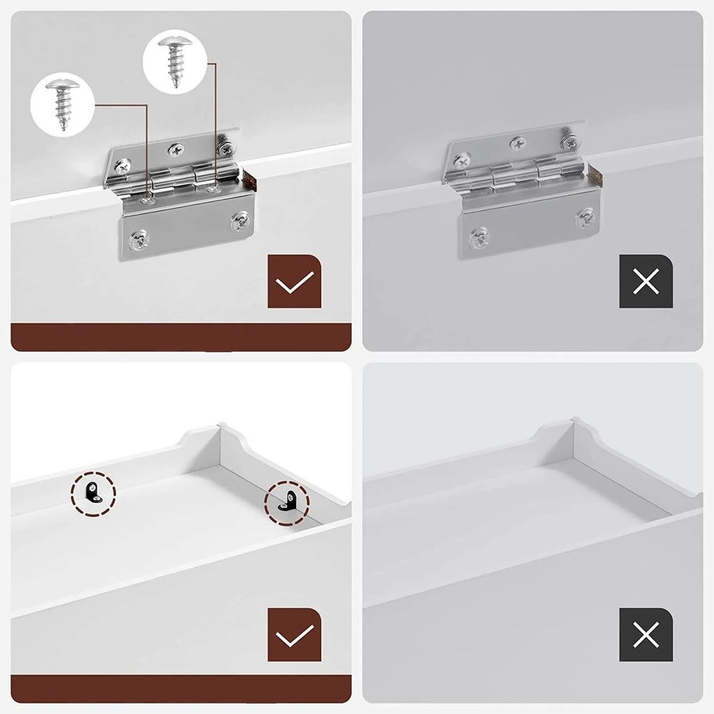 Tároló láda, rendszerező pad, fehér 100x40x46cm