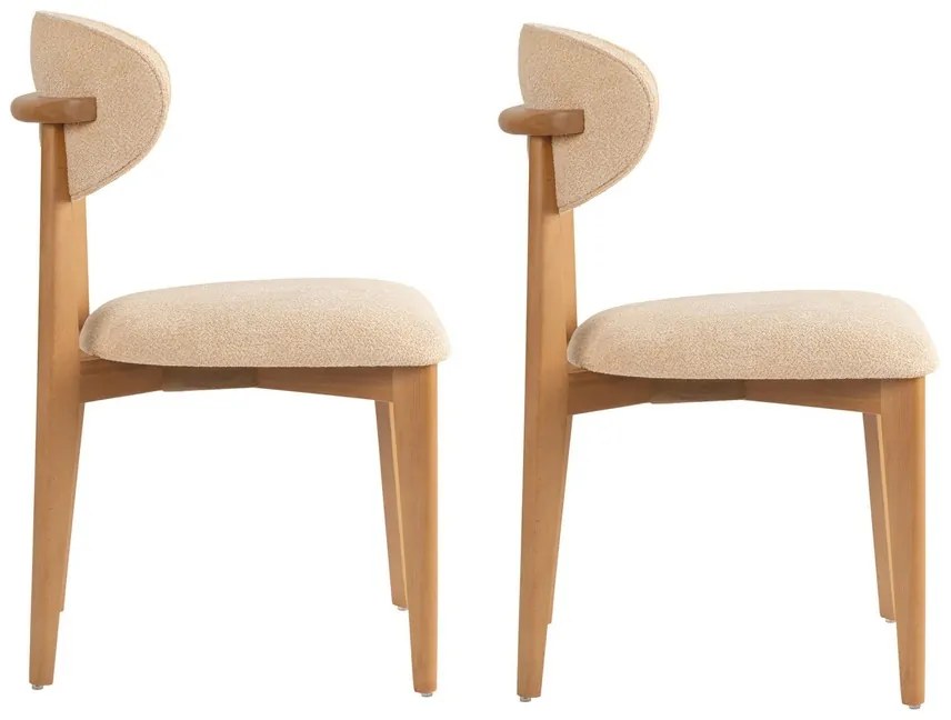 Lionte Beige and Light Oak étkezőszék szett, 2 db