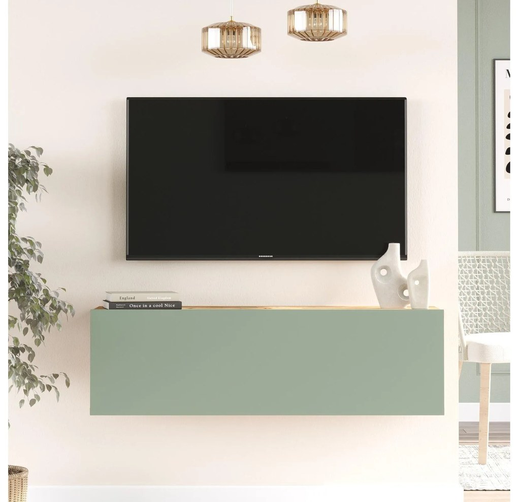 TV asztal/Szekrény France 12 (atlanti fenyő + zöld) . Akció -20%. 1102139