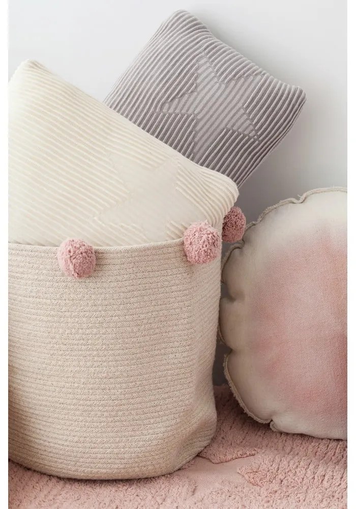 Krémszínű textil játéktároló kosár ø 30x30 cm Bubbly – Lorena Canals