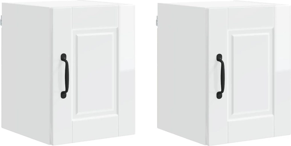 vidaXL Konyhaszekrény 2 pcs Magas Fényű Fehér 30 x 31 x 40 cm Faanyag