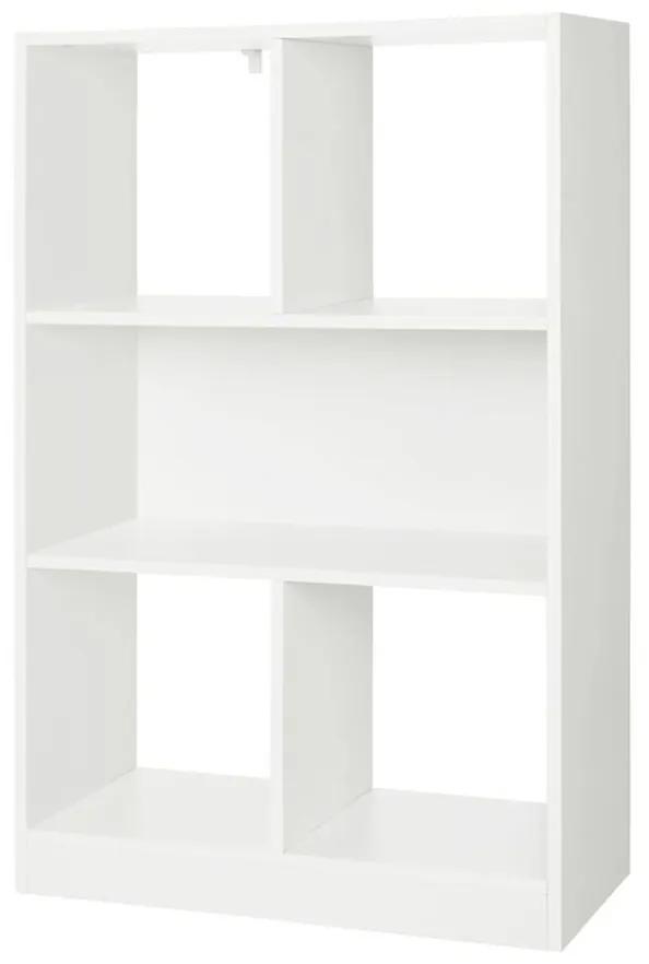 Könyvespolc, térelválasztó polc, 65,5 x 100 x 30 cm Fehér