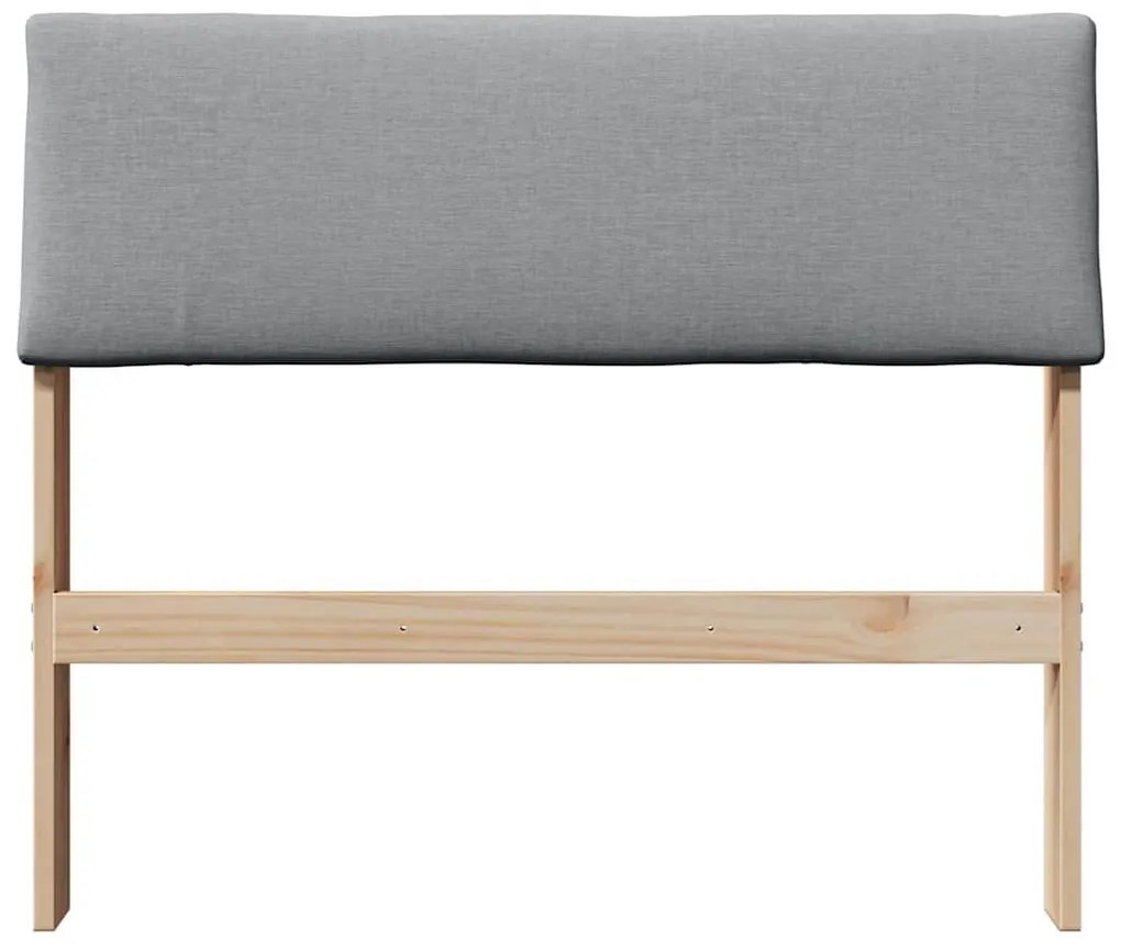 Kárpitozott fejtámla Világosszürke 90 cm Tömör fenyőfa