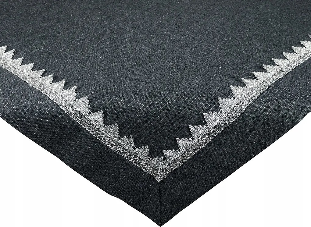 Fényes szálakkal és applikációval díszített terítő, 85x85 cm