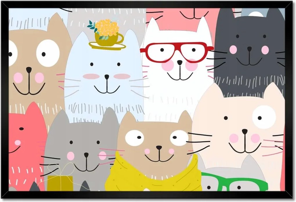 Poszterek keretben 60x40 Macska Cicák