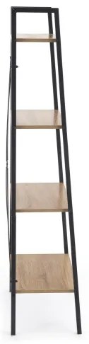 Könyvespolc NARVIK 148x60 cm fekete/tölgy sonoma