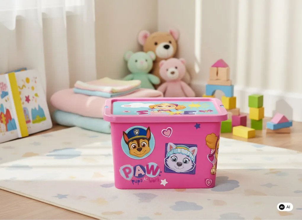 Mancs Őrjárat Girl Pinky műanyag tároló doboz 7 L