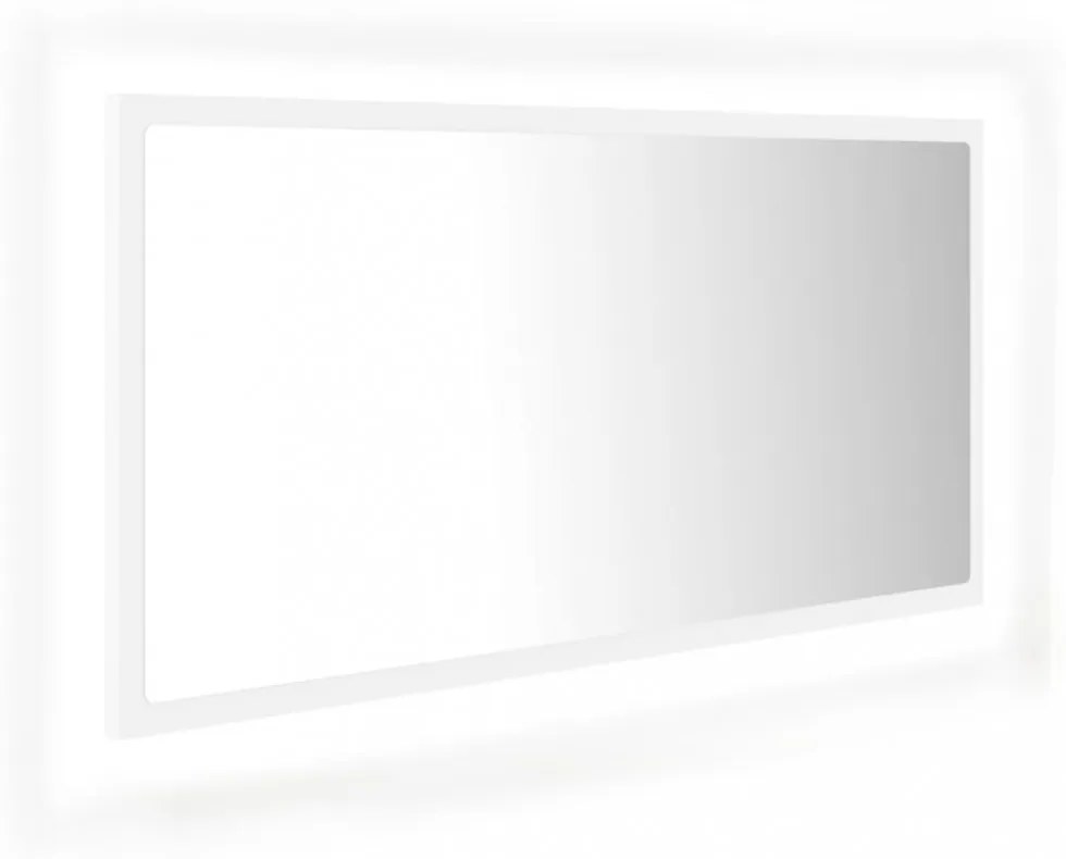 fehér akril LED-es fürdőszobai tükör 90 x 8,5 x 37 cm