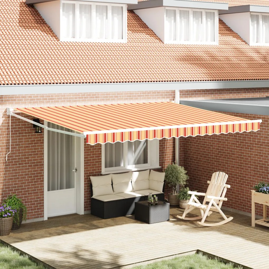 Kézi Behúzható Napernyő Sárga és Narancs 450x300 cm