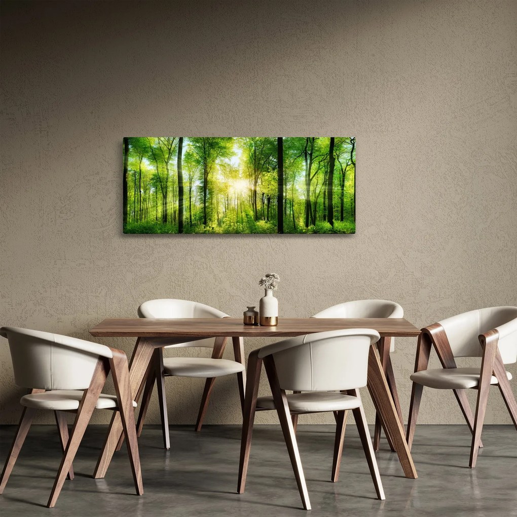 Kép - Hajnal az erdőben (120x50 cm)