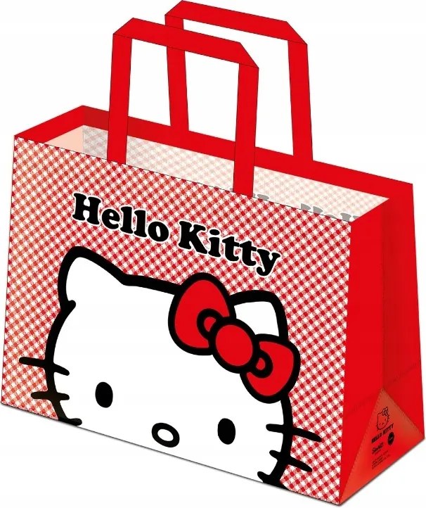 Bevásárlótáska nagy bevásárló táska Hello Kitty nyomott mintával, több méretben