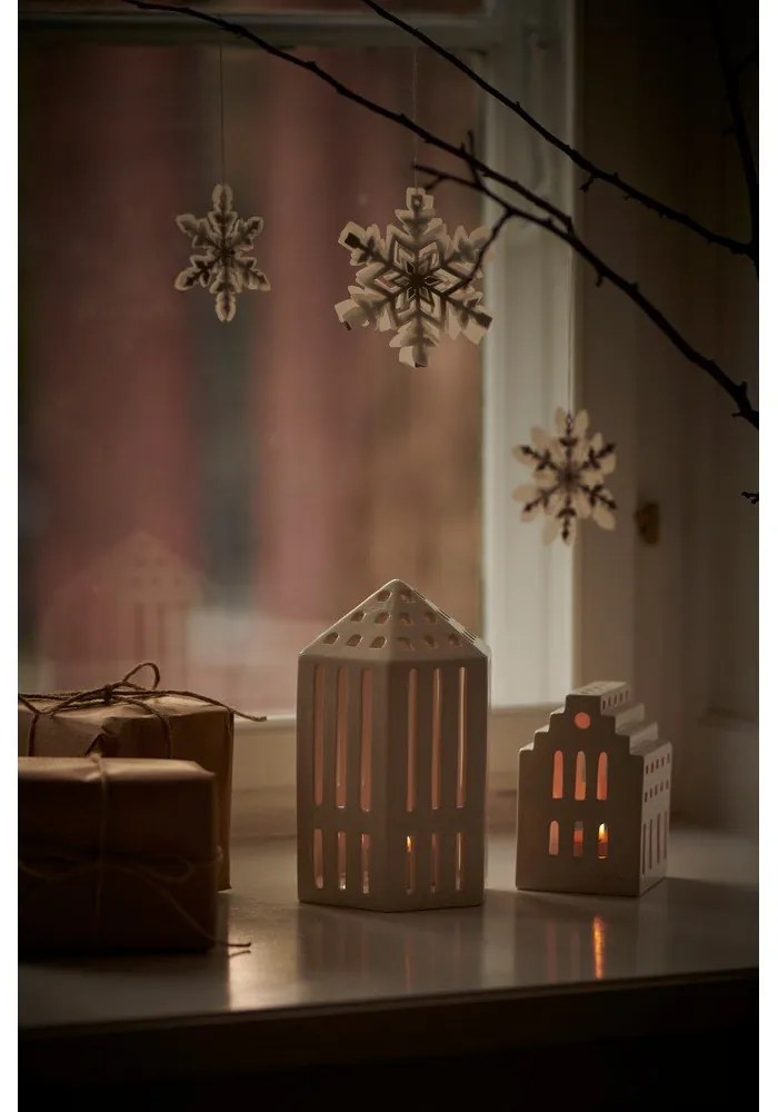 Long Church fehér kerámia lámpás, magasság 10 cm - Kähler Design