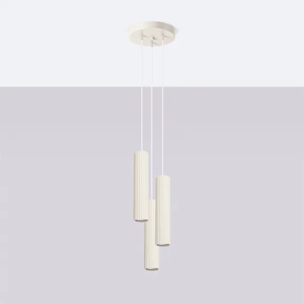 Sollux SL.1595 - Csillár zsinóron KARBON 3xGU10/10W/230V krémes