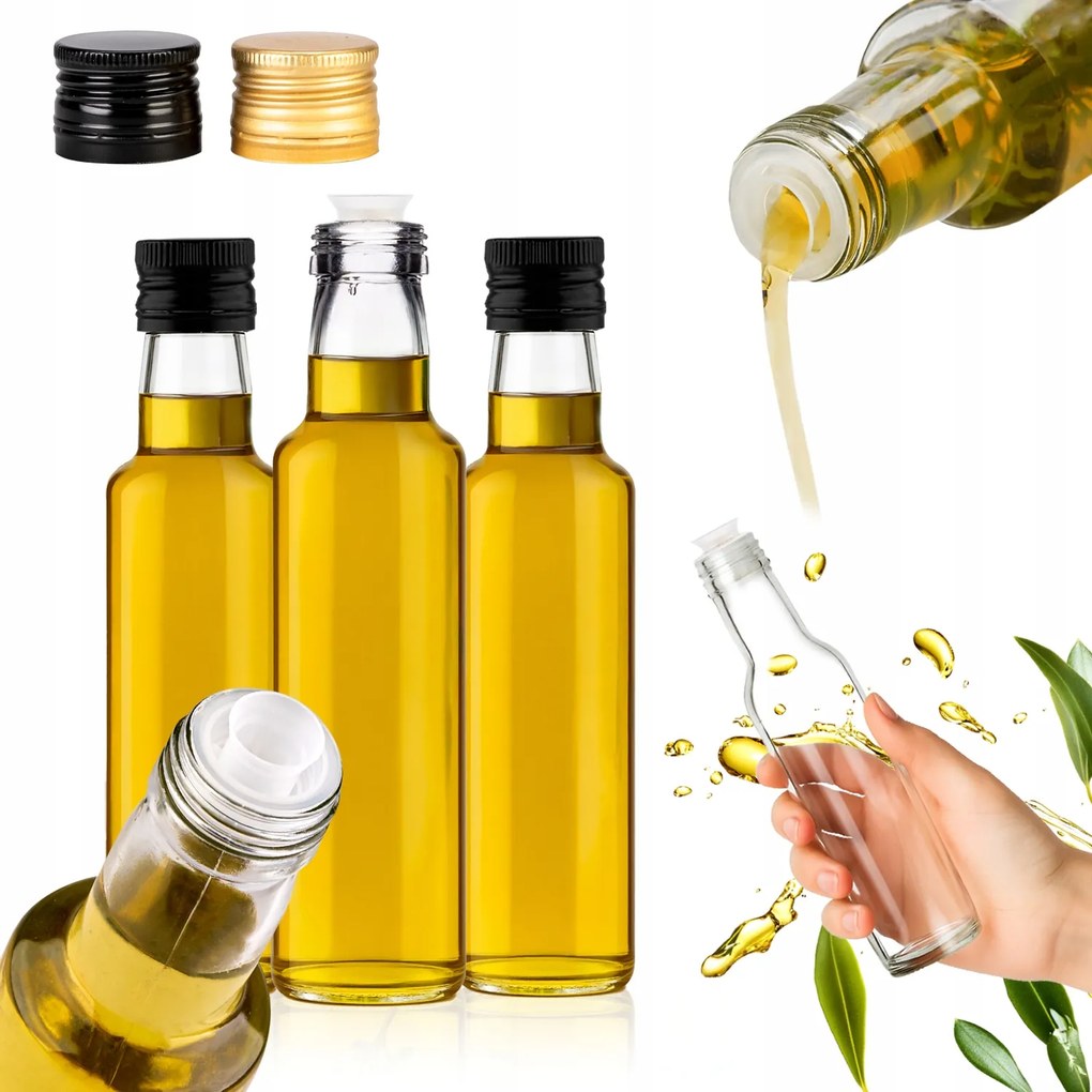 10x Dorica Palack 250ml Olívaolaj Szirup Bor Kupak Adagolóval