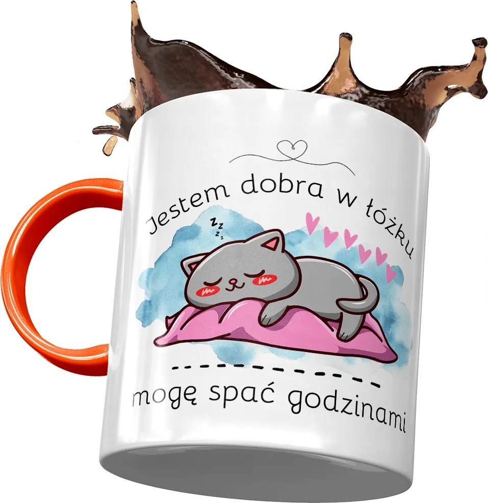 Narancssárga Bögre Vicces Jó Vagyok Az Ágyban Nyomtatott Fotóval