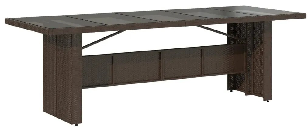 9 részes barna polyrattan kerti bisztrógarnitúra párnákkal