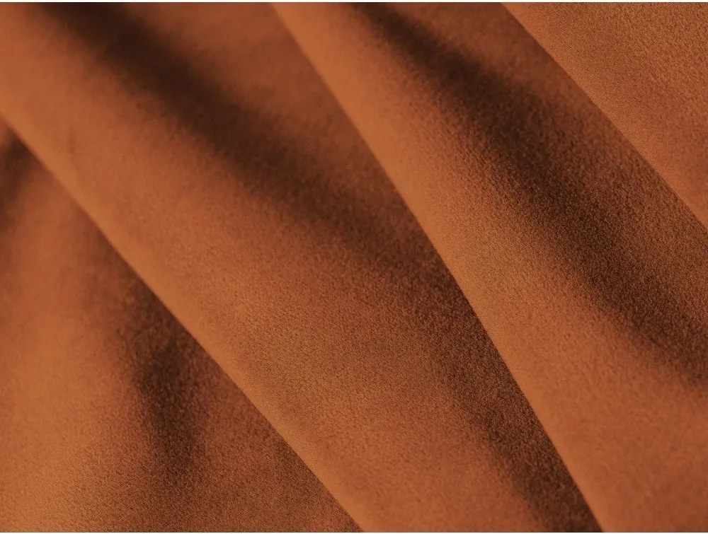 Terrakotta színű bársony sarokkanapé (bal oldali-L alakú) Kate – Micadoni