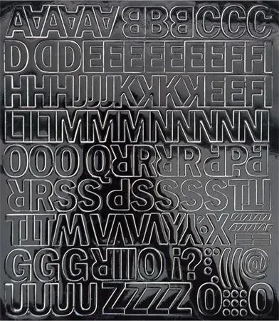 Öntapadós matrica, 2 cm-es, betűlap, fekete (LUIN125)