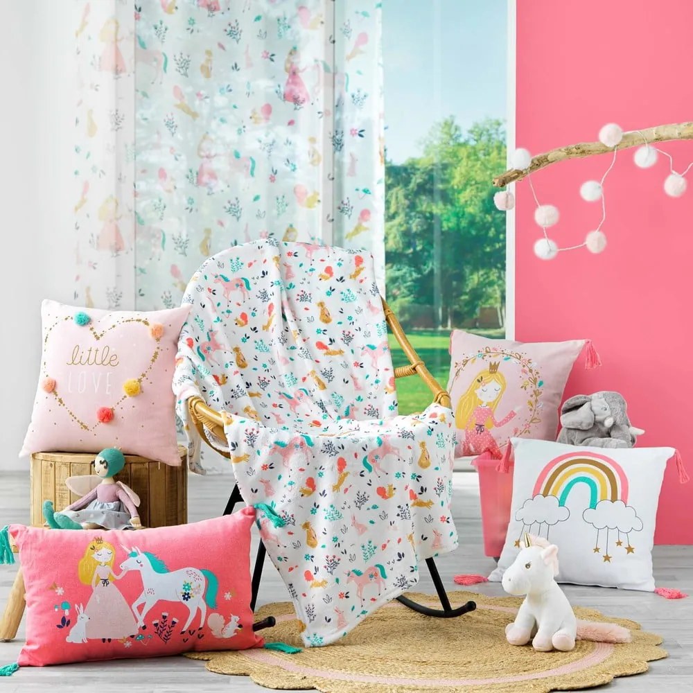 Mikroflanel gyerek takaró 125x150 cm Princesse Licorne – douceur d'intérieur